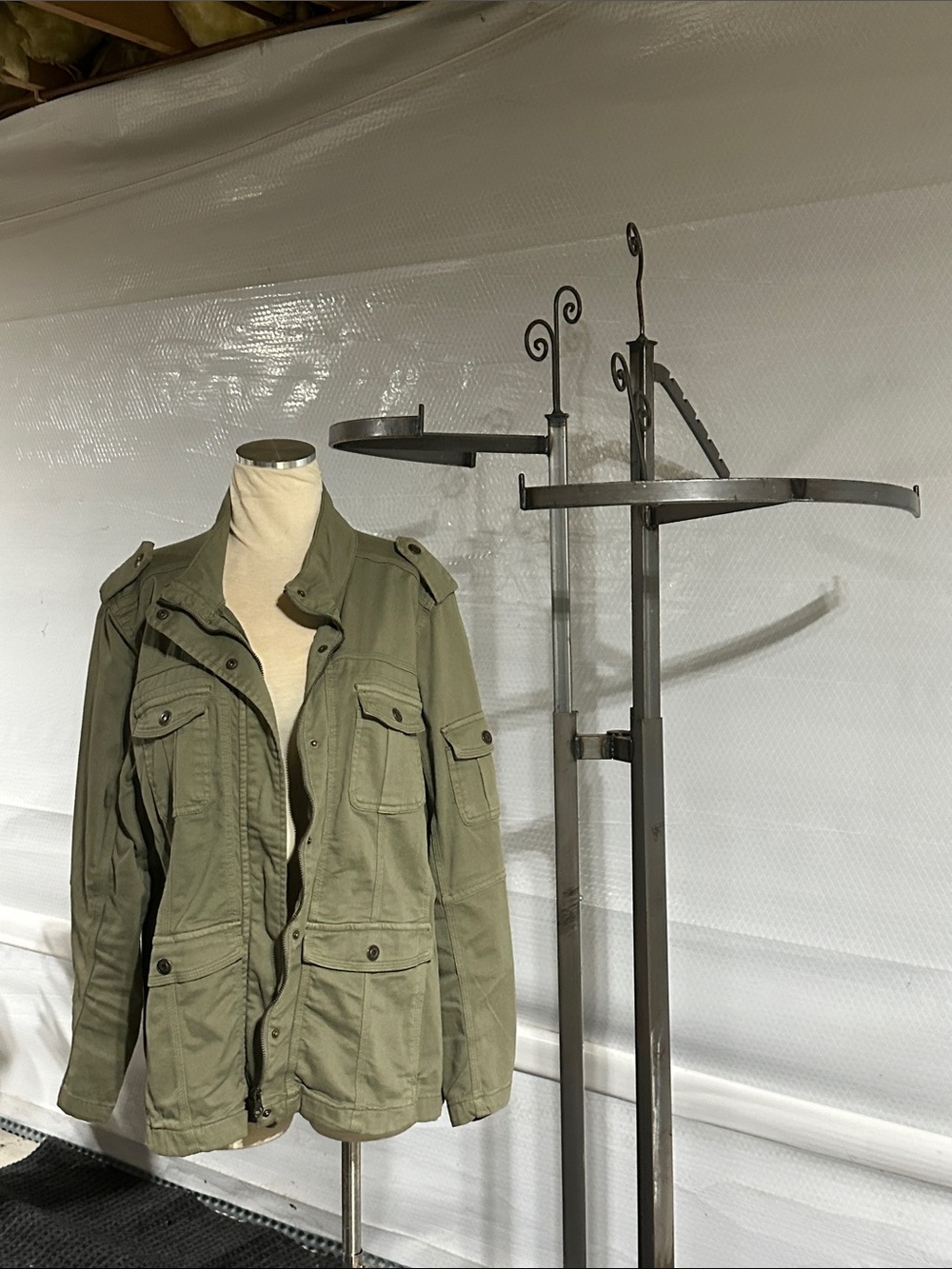 Womens Olive Green Military Field Jacket